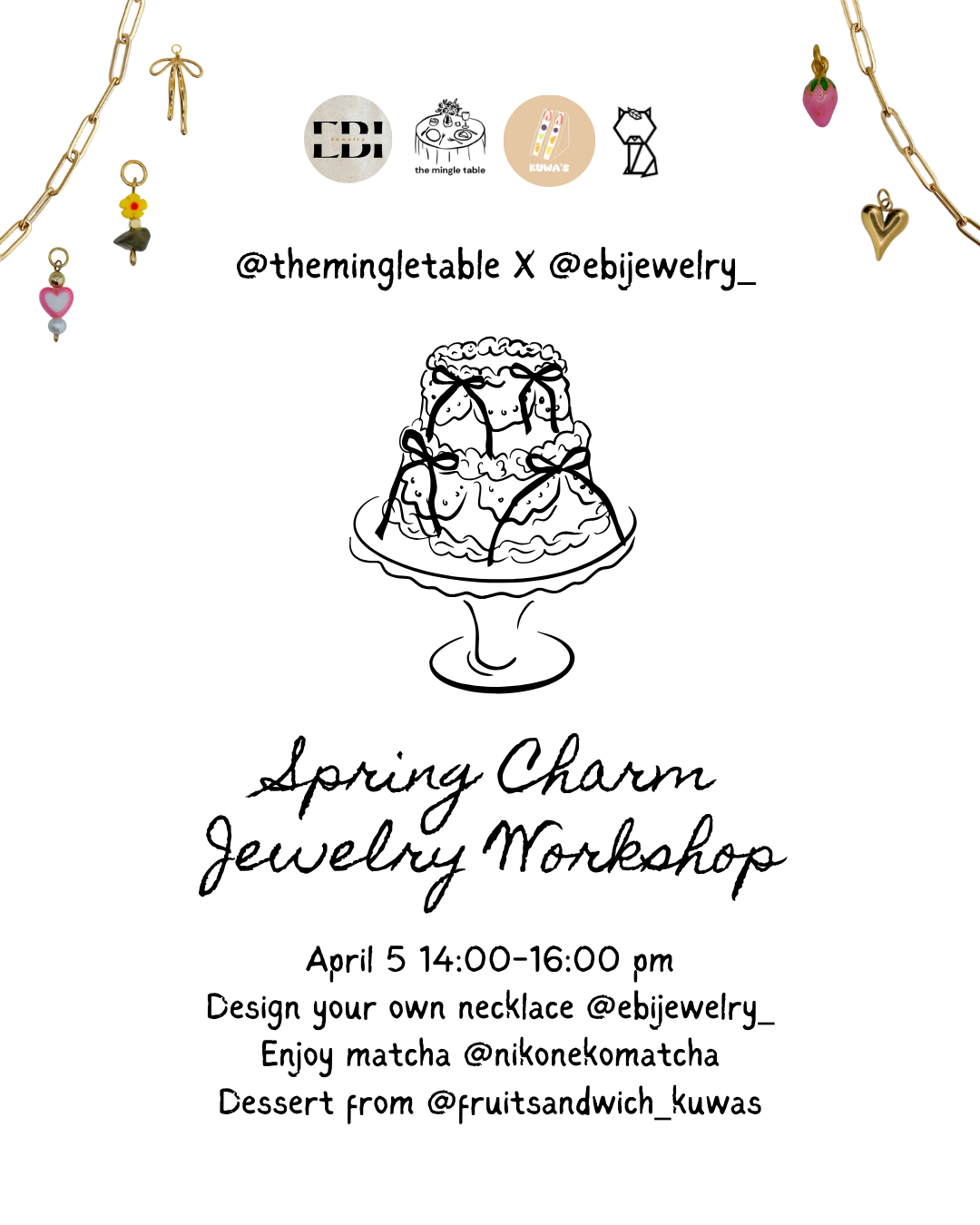 Spring Charm Jewelry Workshop with Matcha & Sweet Treats ππ΅πΈ