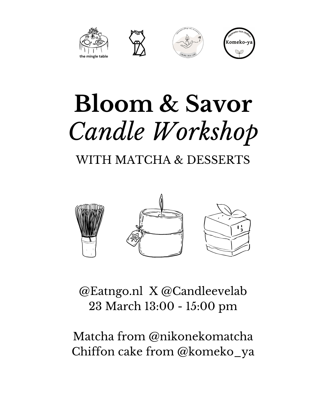 Bloom Candle-Making Workshop & Savor 🕯️🍵💐